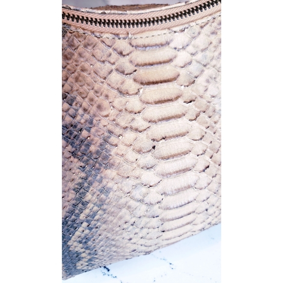 NEW Via Spiga Snake Embossed Textured Leather Hobo - Picture 13 of 15